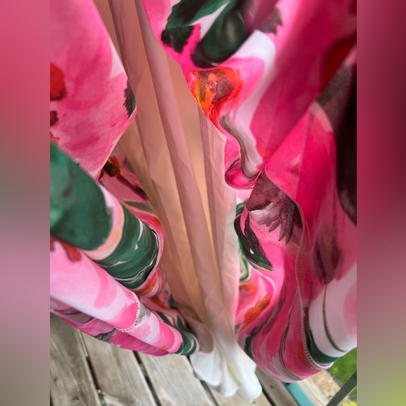 Anne Klein Camellia Multi Floral Sleeveless Halter Gown Maxi Dress Size 14 - Picture 13 of 16